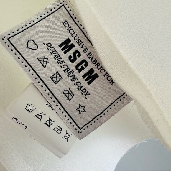 MSGM Cady Sweetheart blouse white long sleeve double crepe cady size 10 US - Picture 3 of 14